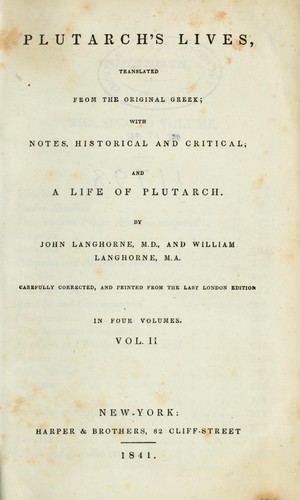Plutarch: Plutarch's lives (1841, Harper)