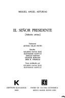 Miguel Ángel Asturias: El señor presidente (Spanish language, 1978, Editions Klincksieck)