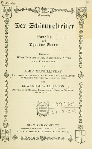 Theodor Storm: Der Schimmelreiter (German language, 1908, Ginn)