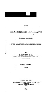 None None, Plato: The Dialogues of Plato (1874, Scribner, Armstrong, and co.)