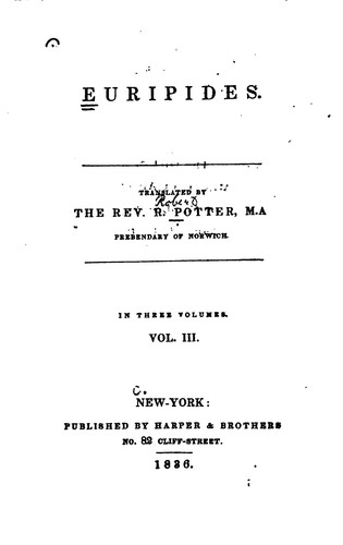 Euripides, Robert Potter: Euripides (1836, Harper)