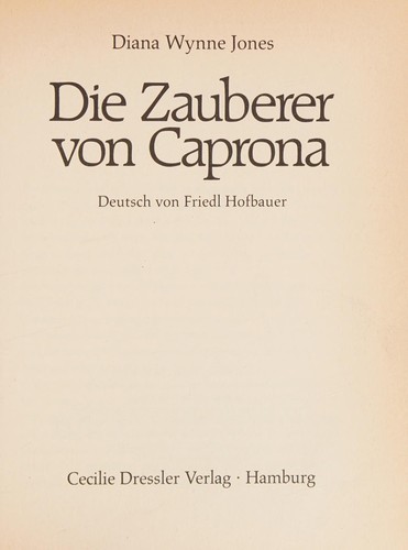 Diana Wynne Jones: Die Zauberer von Caprona (German language, 1983, Dressler)