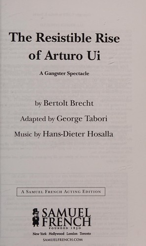 Bertolt Brecht: The resistible rise of Arturo Ui (1972, S. French)