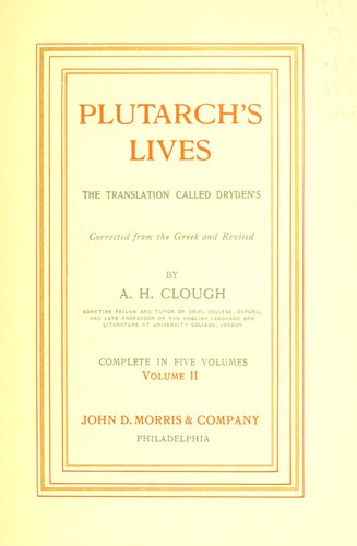 Plutarch: Plutarch's Lives (1860, John D. Morris)