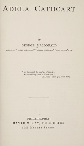 George MacDonald: Adela Cathcart (1911, D. McKay)