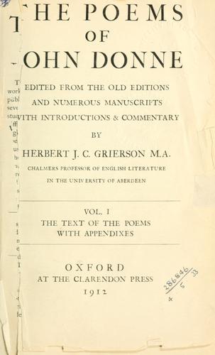 John Donne: The Poems of John Donne (1912, Clarendon Press)