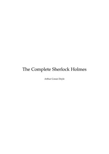 Arthur Conan Doyle: The Complete Sherlock Holmes (EBook, sherlock-holm.es)