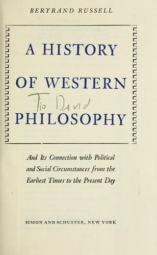 Bertrand Russell: A history of western philosophy (1972)