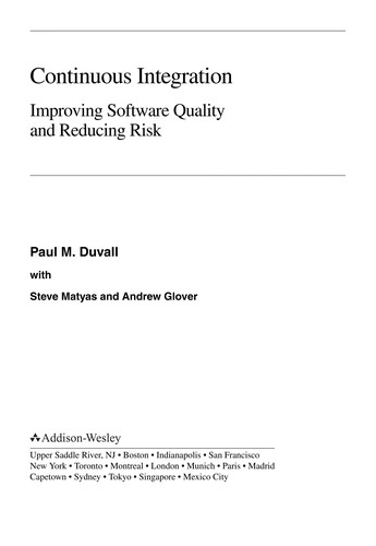 Paul M. Duvall, Paul Duvall, Steve Matyas, Andrew Glover: Continuous integration (Paperback, 2007, Addison-Wesley)