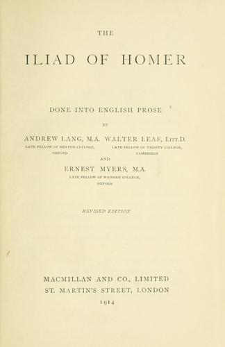 None None: The Iliad of Homer (1911, Macmillan)