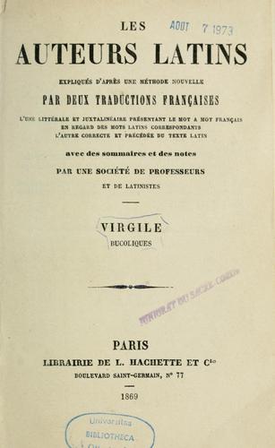 Publius Vergilius Maro: Bucoliques (French language, 1869, Hachette)