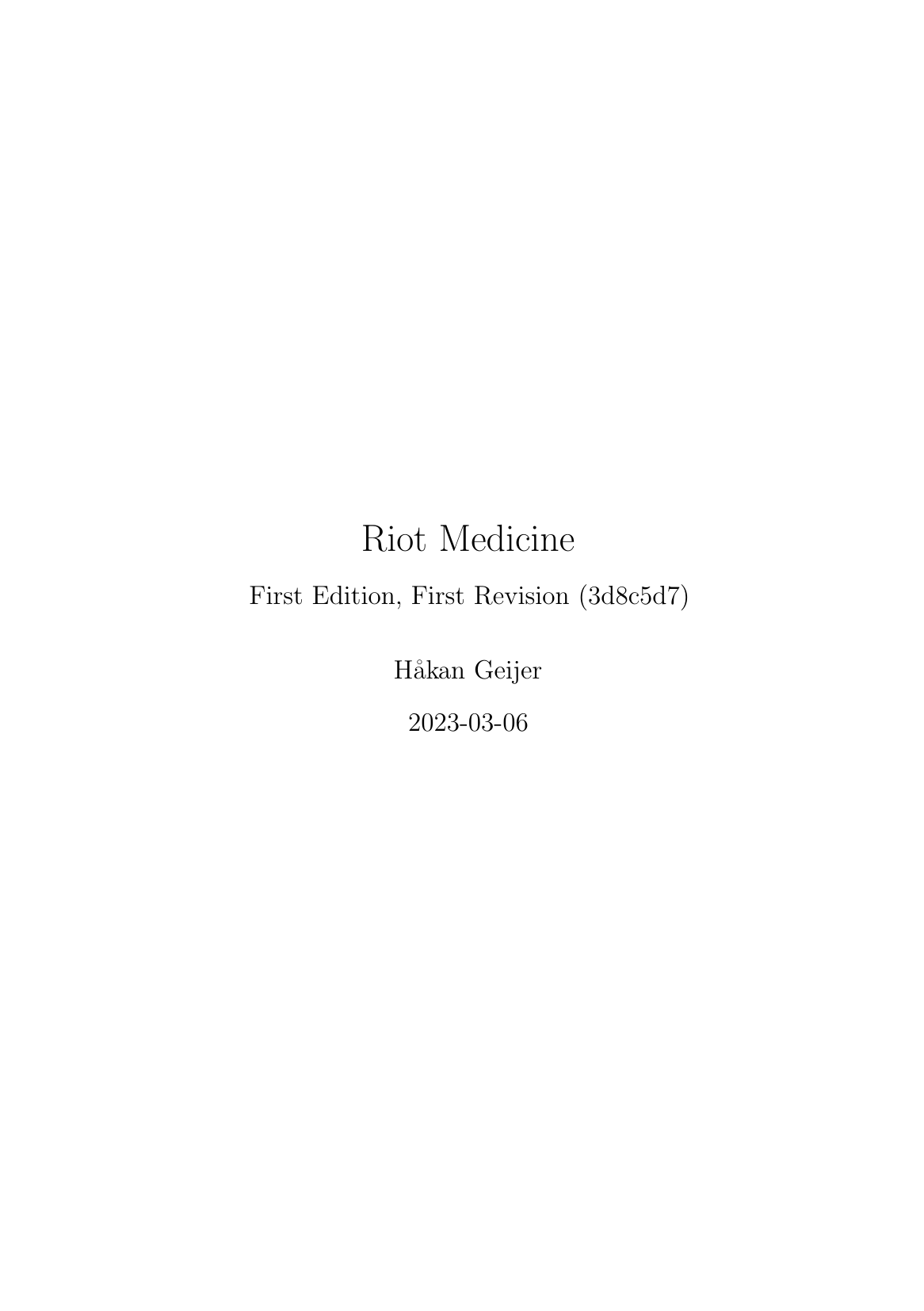 Håkan Geijer: Riot Medicine (EBook, 2023, Riot Medicine)