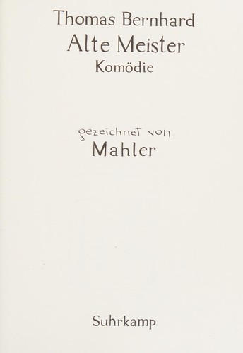 Nicolas Mahler: Thomas Bernhard, Alte Meister (German language, 2011, Suhrkamp)