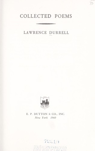 Lawrence Durrell: Collected poems. (1960, Dutton)