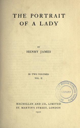 Henry James: The portrait of a lady. (1921, Macmillan)