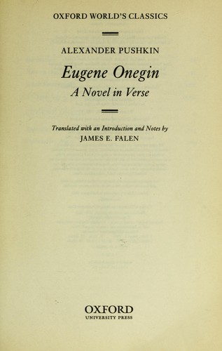 Aleksandr Sergeyevich Pushkin: Eugene Onegin (1998, Oxford University Press)