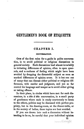 Cecil B. Hartley: The Gentlemen's Book of Etiquette, and Manual of Politeness: Being a ... (1874, J.S. Locke)