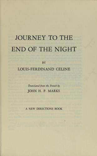 Louis-Ferdinand Céline: Journey to the end of the night (1949, New Directions)