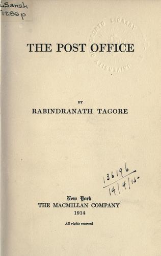 Rabindranath Tagore: The post office (1914, The Macmillan company)