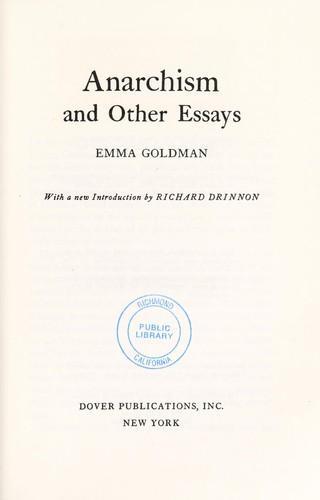Emma Goldman: Anarchism and other essays (1969)
