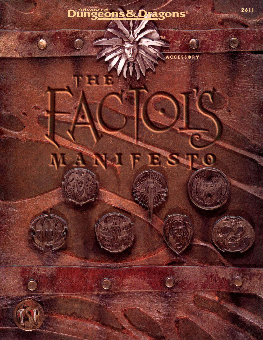 TSR, Inc.: The Factol's Manifesto (AD&D/Planescape Accessory) (Paperback, TSR Hobbies)