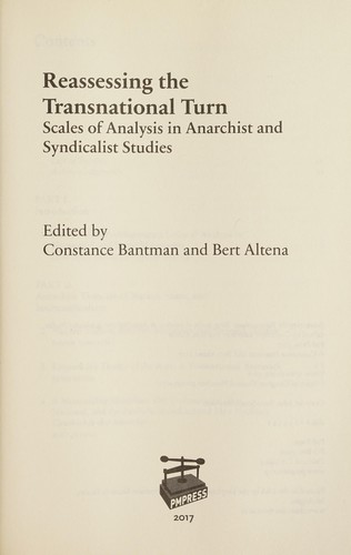 Constance Bantman, Bert Altena: Reassessing the Transnational Turn (2017, PM Press)