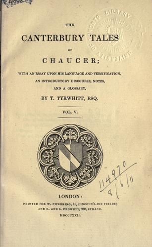 Geoffrey Chaucer: Canterbury tales (1822, W. Pickering)