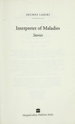 Jhumpa Lahiri: Interpreter of maladies (1999, Flamingo)