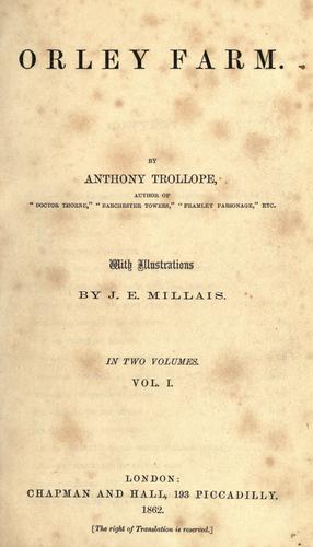 Anthony Trollope: Orley farm. (1862, Chapman and Hall)