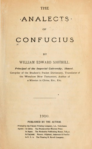 Confucius: The analects of Confucius (1910, The Author, Fleming H. Revell)