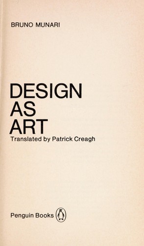 Bruno Munari: Design as art. (1971, Penguin)