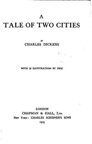 A Tale of Two Cities (Hardcover, 1919, Chapman & Hall)