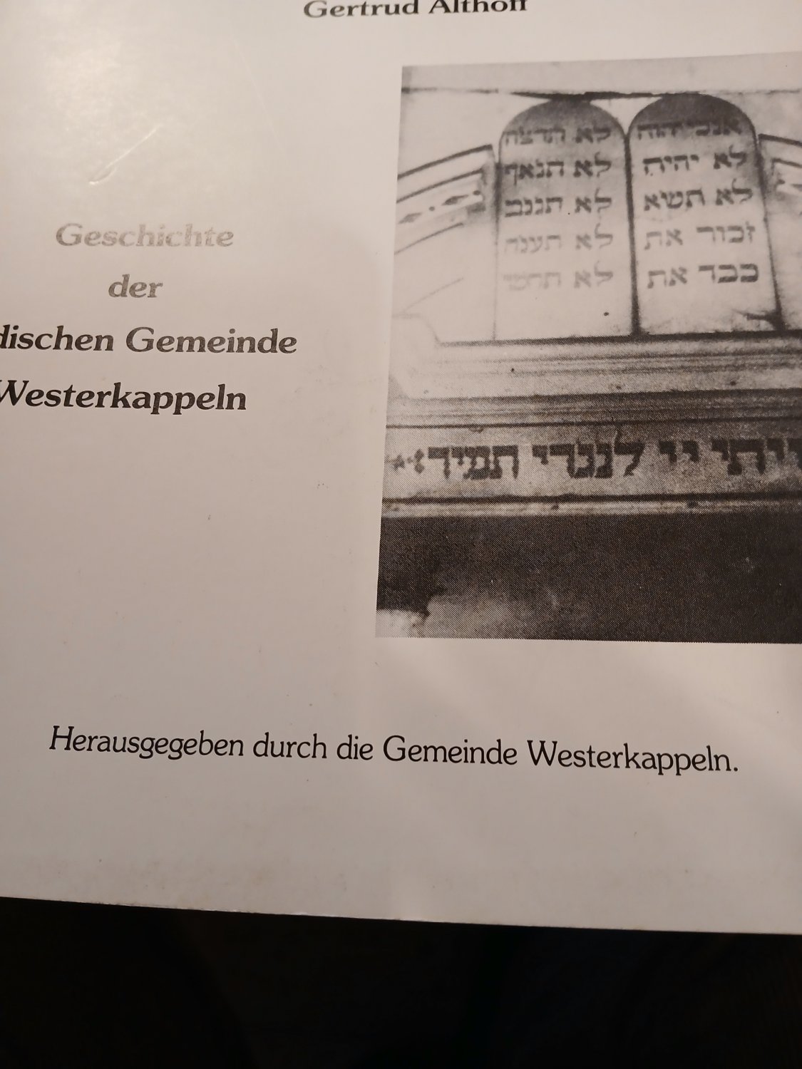 Gertrud Althoff: Geschichte der jüdischen Gemeinde Westerkappeln