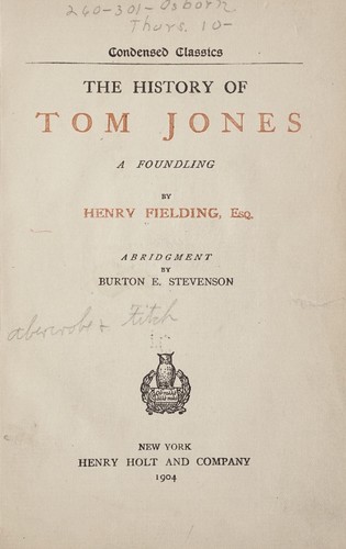 Henry Fielding: The history of Tom Jones (1904, H. Holt and company)