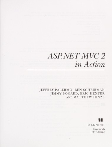 Jeffrey Palermo: ASP.NET MVC 2 in action (2010, Manning)