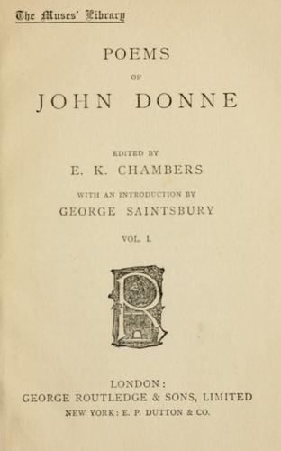 John Donne: Poems of John Donne (1896, G. Routledge)