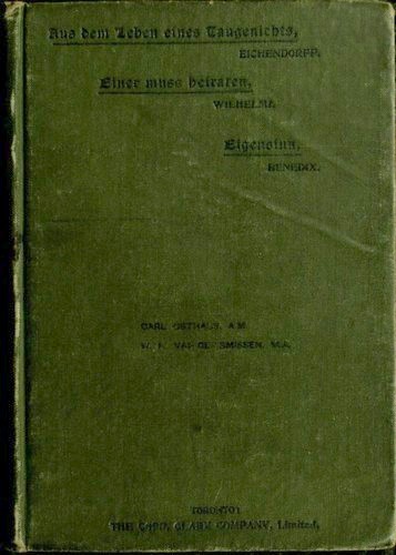 Joseph von Eichendorff: Aus Dem Leben Eines Taugenichts (German language, Copp, Clark Co.)