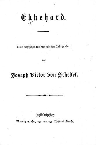 Joseph Viktor von Scheffel: Ekkehard (German language, 1855, Morwitz)