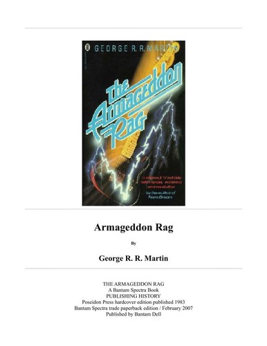 George R. R. Martin: The Armageddon Rag (2007, Spectra)