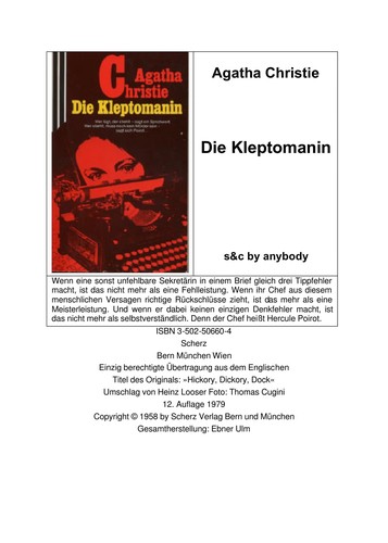 Agatha Christie: Die Kleptomanin (German language, 1990, Scherz)