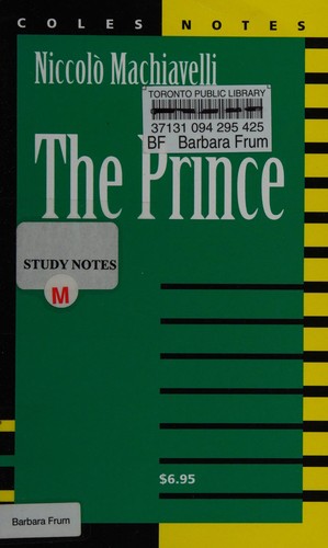 Niccolò Machiavelli: The Prince (1998, Coles)