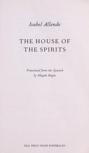 Isabel Allende: The house of the spirits (2005, Dial Press)