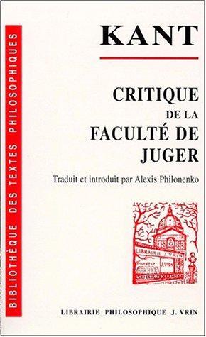 Immanuel Kant: Critique de la faculté de juger (French language, 1993, J. Vrin)