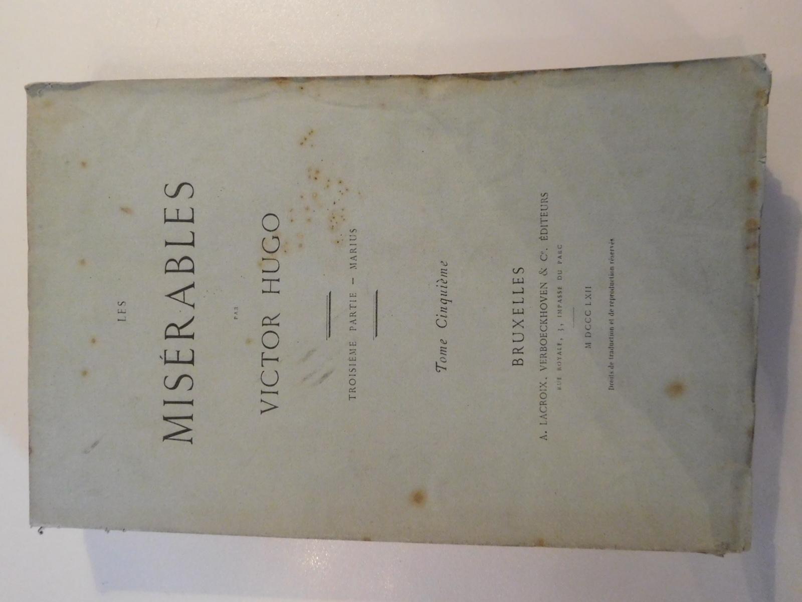 Victor Hugo: Les Misérables. Troisième partie - Marius - Tome cinquième (French language, 1862)