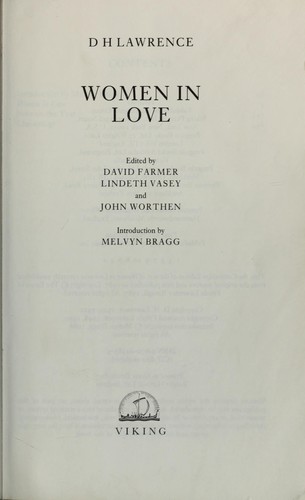 D. H. Lawrence: Women in love (1989, Viking)