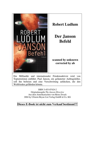 Robert Ludlum: Der Janson-Befehl (German language, 2004, Heyne)