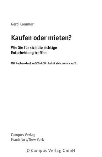 Kaufen oder mieten? (EBook, German language, 2010, [u.a.], Campus-Verl.)