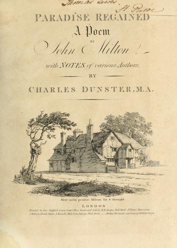 John Milton: Paradise regain'd (1795, Printed for T. Cadell, Jun. and W. Davie)