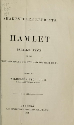 William Shakespeare: Hamlet (1891, Elwertśche Verlagbuchhandlung)