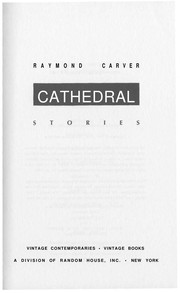 Raymond Carver: Cathedral (1984, Vintage Books)